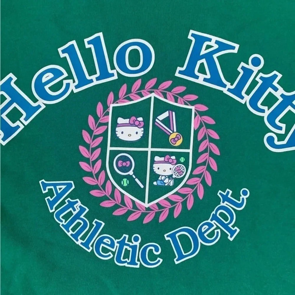 Hello Kitty Athletic Dept. Graphic Sweatshirt - Size‎ L - Green - NWT - Picture 5 of 8